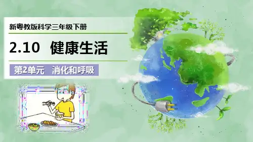 新粤教版科学三年级下册第2单元 消化和呼吸《健康生活》优质课件
