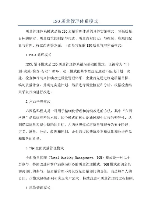 ISO质量管理体系模式