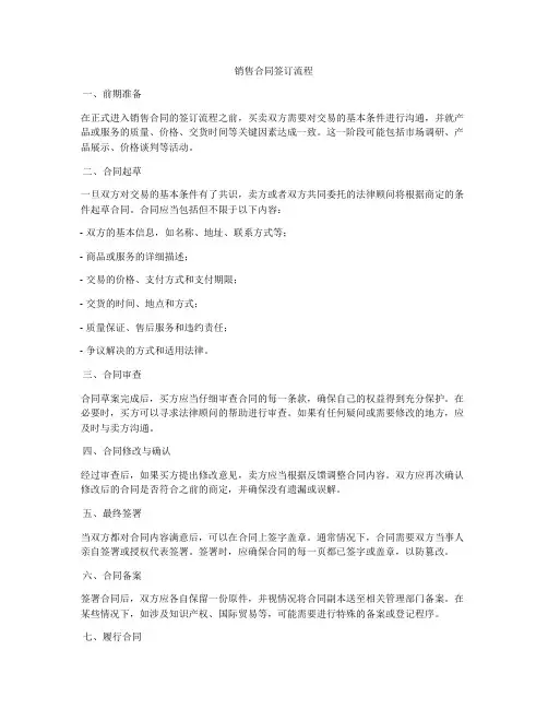 销售合同签订流程