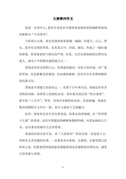 大美青州作文