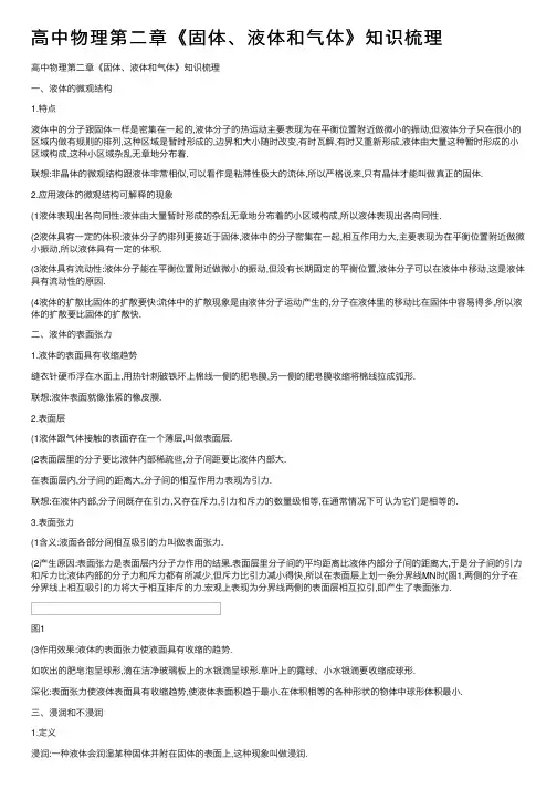 高中物理第二章《固体、液体和气体》知识梳理