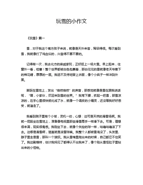 玩雪的小作文
