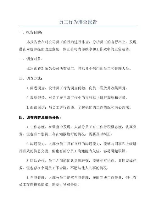员工行为排查报告