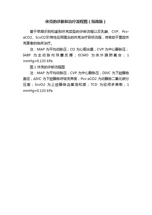 休克的诊断和治疗流程图（指南版）