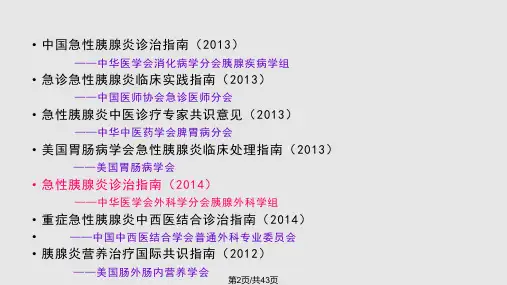 胰腺炎治疗指南解读