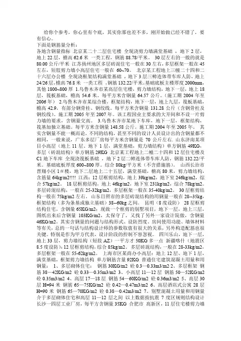 钢筋含量