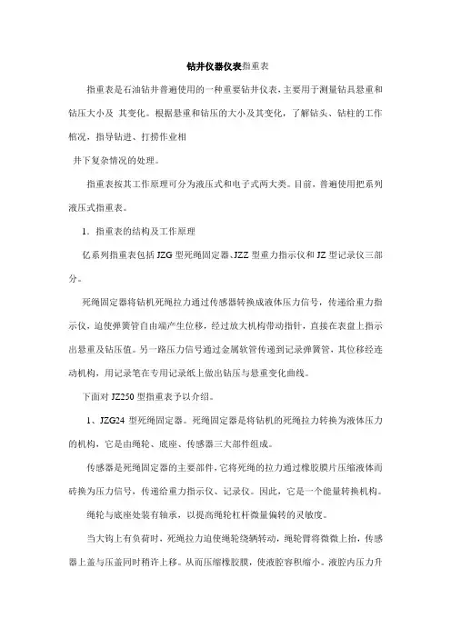 钻井仪器仪表指重表