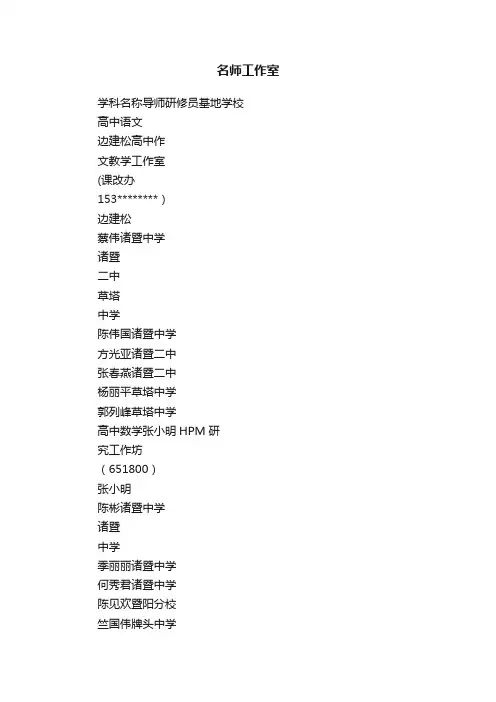 名师工作室