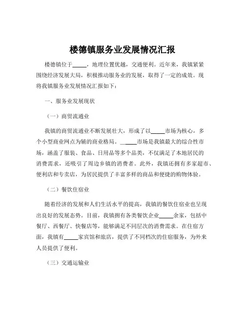 楼德镇服务业发展情况汇报