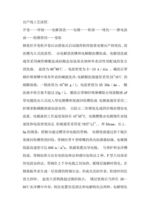镀锡生产线工艺流程(配图)