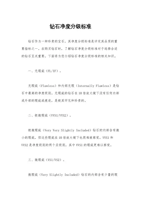 钻石净度分级标准