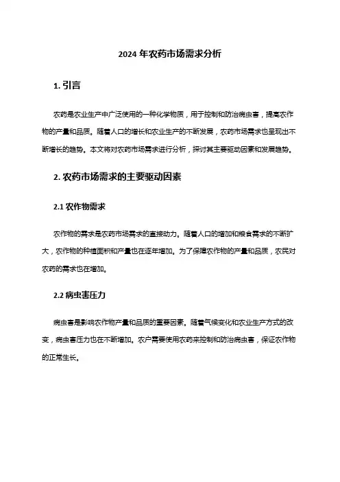 2024年农药市场需求分析