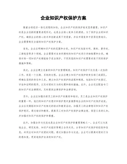 企业知识产权保护方案
