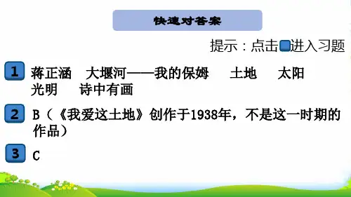 九年级语文上册 第一单元 名著导读《艾青诗选》作业课件 新人教版