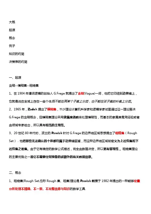 粗糙集_学习笔记