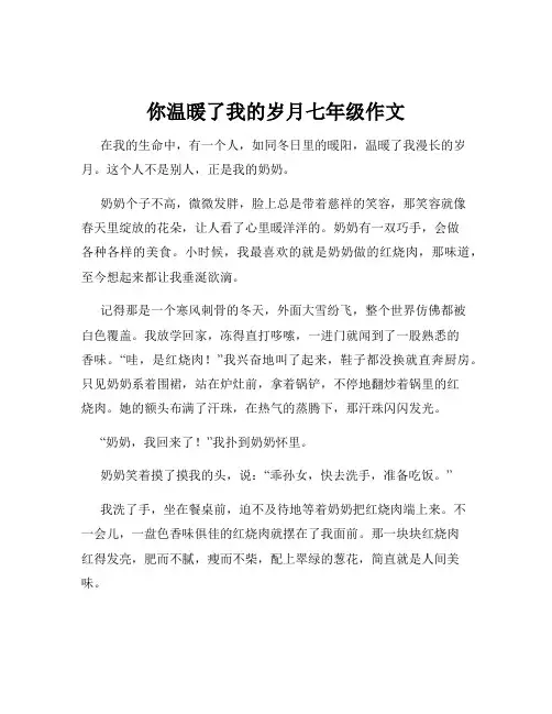 你温暖了我的岁月七年级作文
