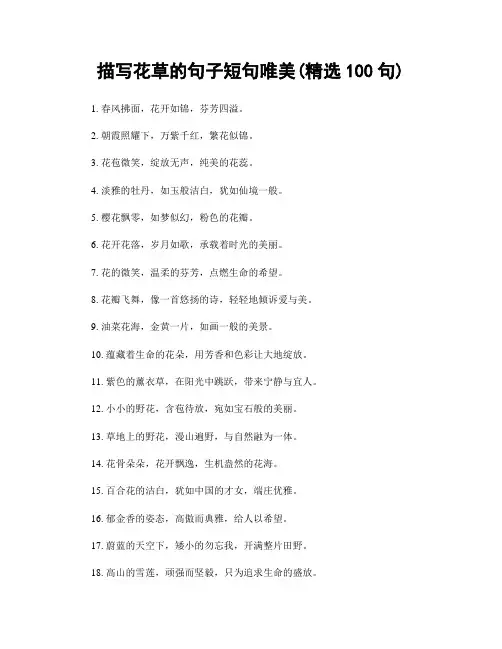 描写花草的句子短句唯美(精选100句)