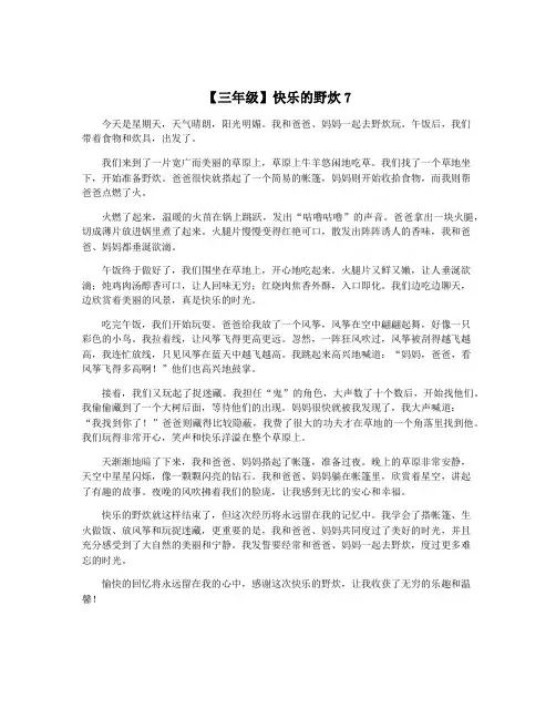 【三年级】快乐的野炊7