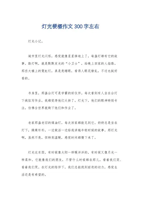 灯光梗概作文300字左右