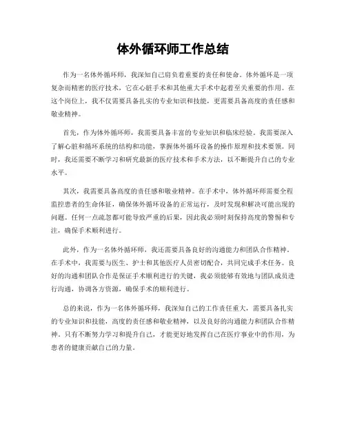 体外循环师工作总结