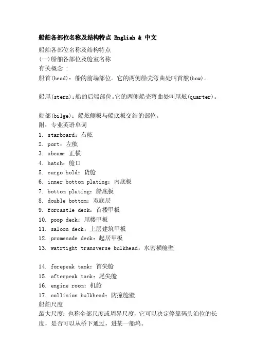 船舶各部位名称及结构特点English中文[指南]