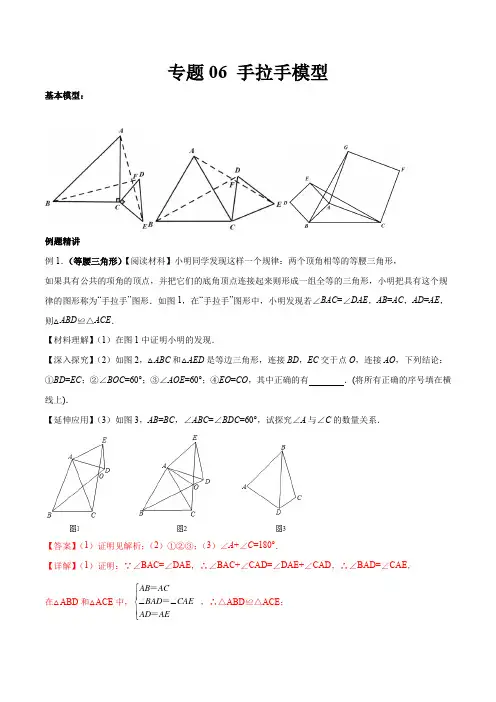 专题06 手拉手模型(解析版)