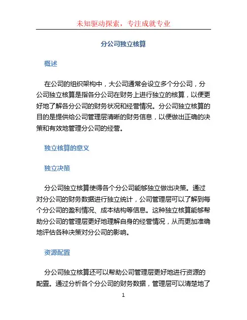 分公司独立核算 (2)