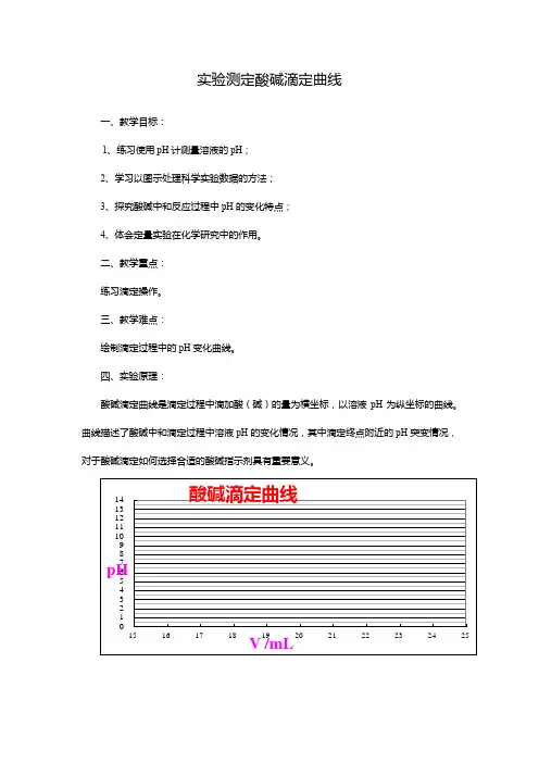 实验测定酸碱滴定曲线(教学设计)