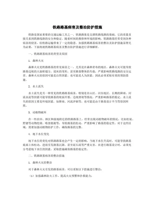 铁路路基病害及整治防护措施