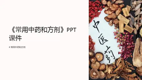 《常用中药和方剂》课件