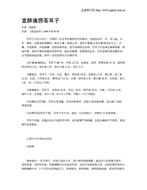 宣肺通窍苍耳子
