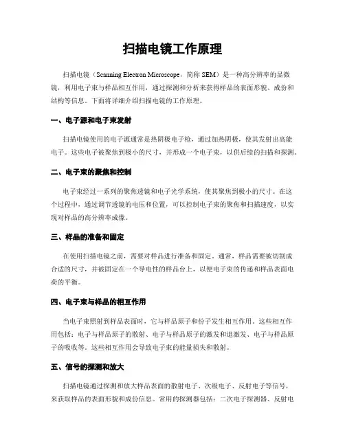 扫描电镜工作原理