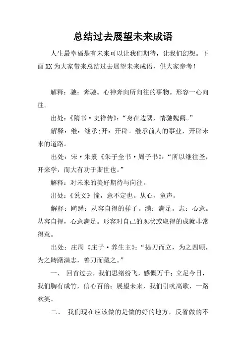 总结过去展望未来成语