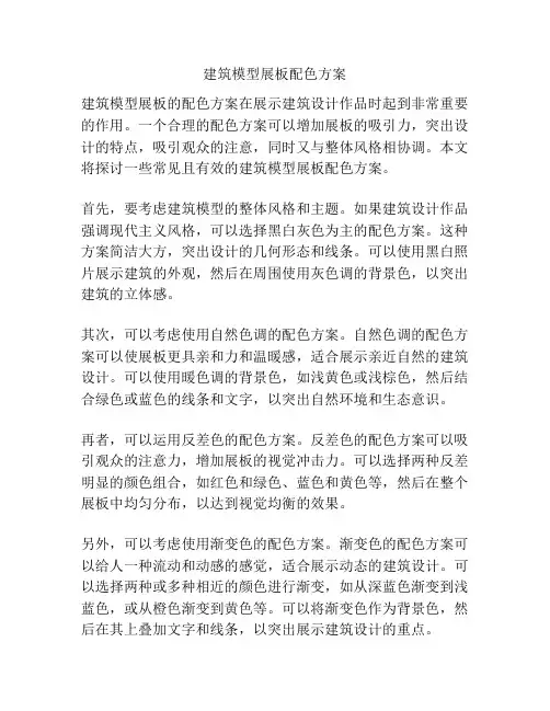 建筑模型展板配色方案