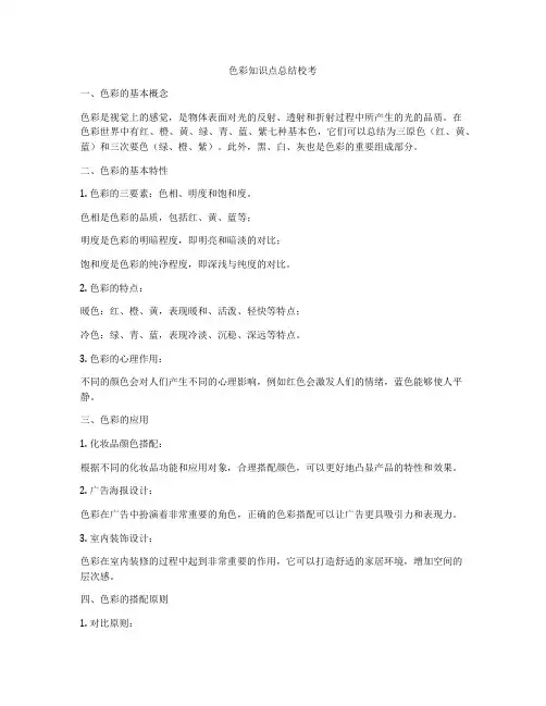 色彩知识点总结校考