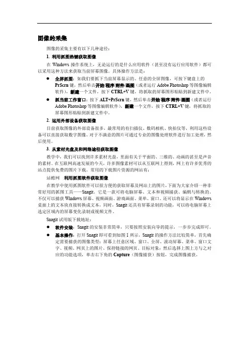 使用利用抓图软件获取图像