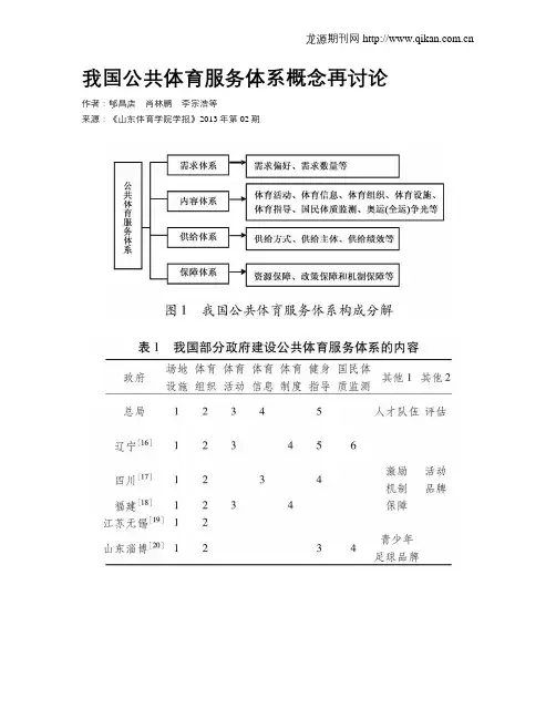我国公共体育服务体系概念再讨论