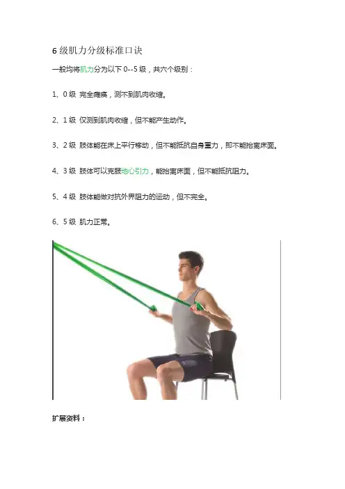 6级肌力分级标准口诀