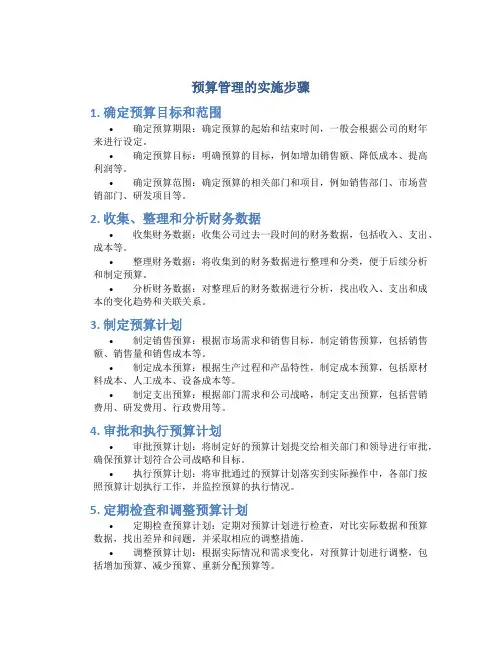 预算管理的实施步骤