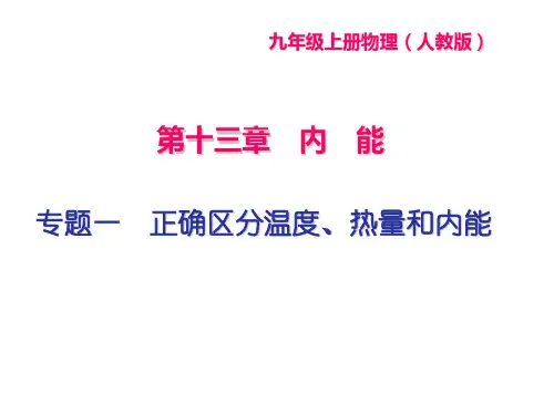 专题一 正确区分温度、热量和内能