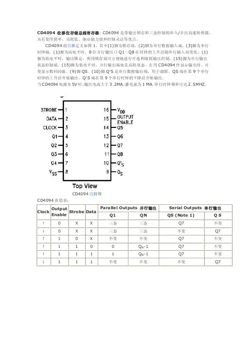 CD4094中文数据手册