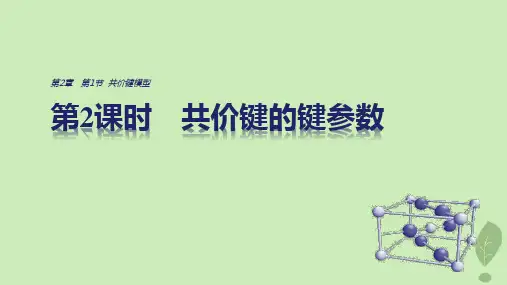 2021学年高中化学第2章化学键与分子间作用力第1节第2课时共价键的键参数课件鲁科版选修3