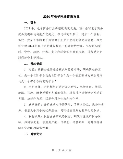 2024年电子网站建设方案