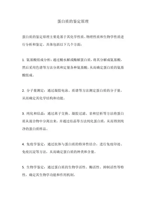 蛋白质的鉴定原理