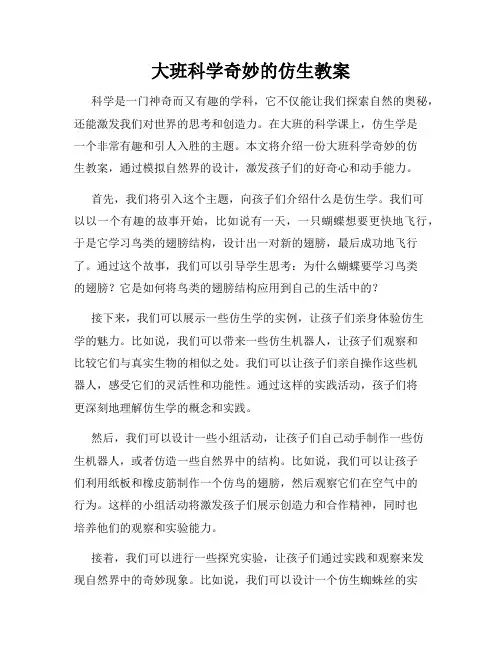 大班科学奇妙的仿生教案