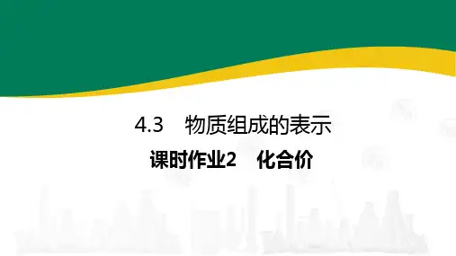 化学人教版(2024)九年级上册第四单元 4.3 课时作业2 化合价  课件