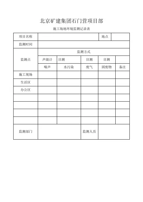 施工现场环境监测记录表
