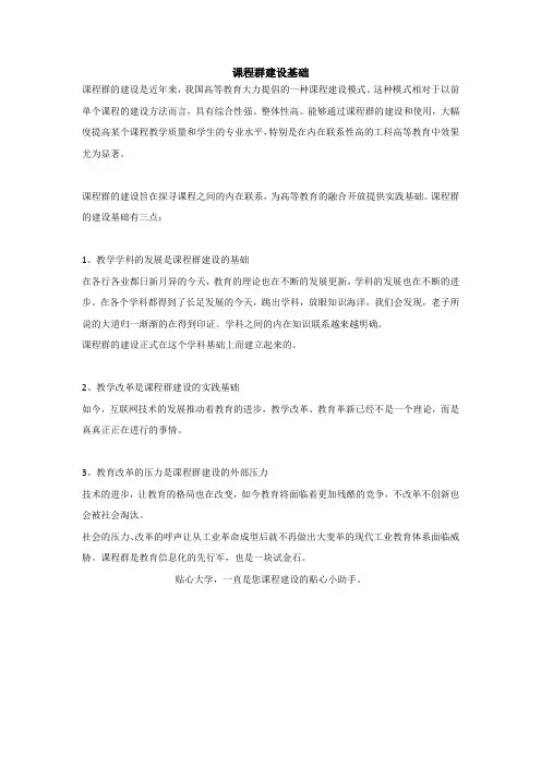 课程群建设基础