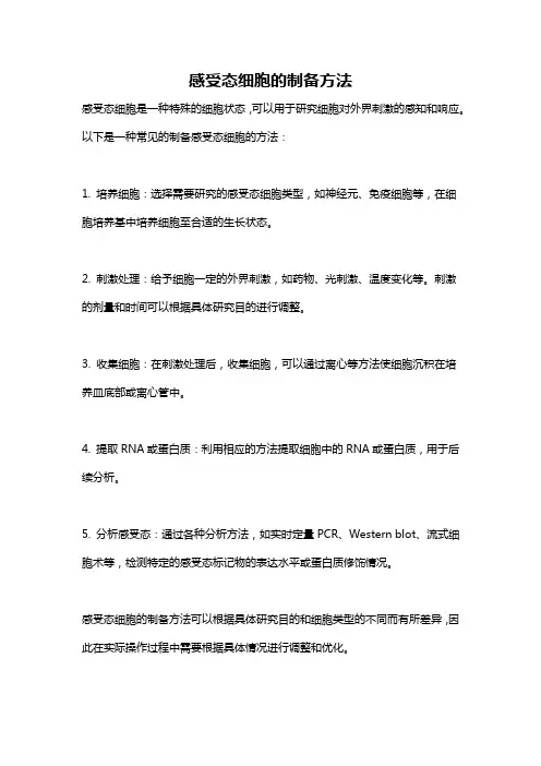 感受态细胞的制备方法