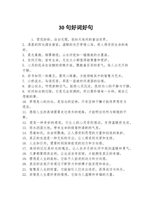 30句好词好句